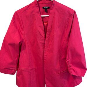 Torrid Womens Pink Open-Front Blazer Jacket Size 3 Stretchy Rayon Blend